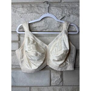 Playtex 18 Hour Ultimate Shoulder Comfort Bra‎ 4693 Cream Floral Wireless 44D